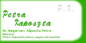 petra kaposzta business card